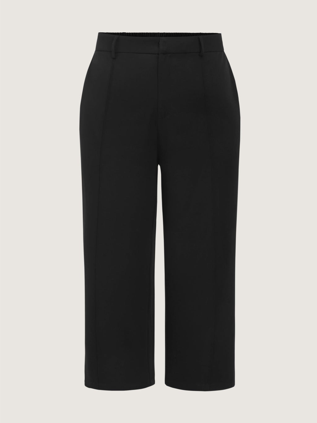 Plain Cropped Straight Leg Pants