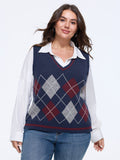 Argyle Color Contrast Sweater Vest