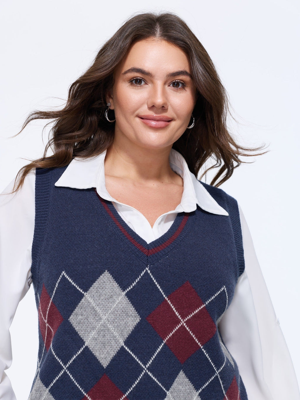 Argyle Color Contrast Sweater Vest