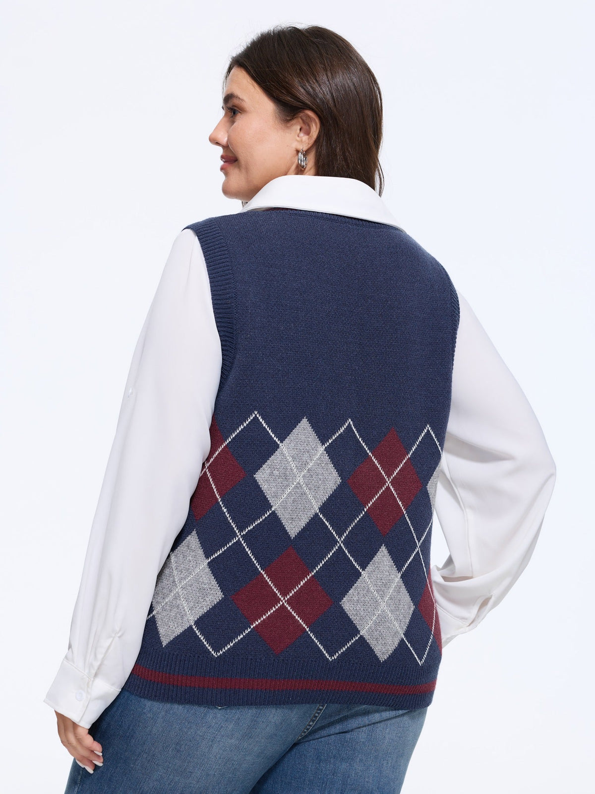 Argyle Color Contrast Sweater Vest
