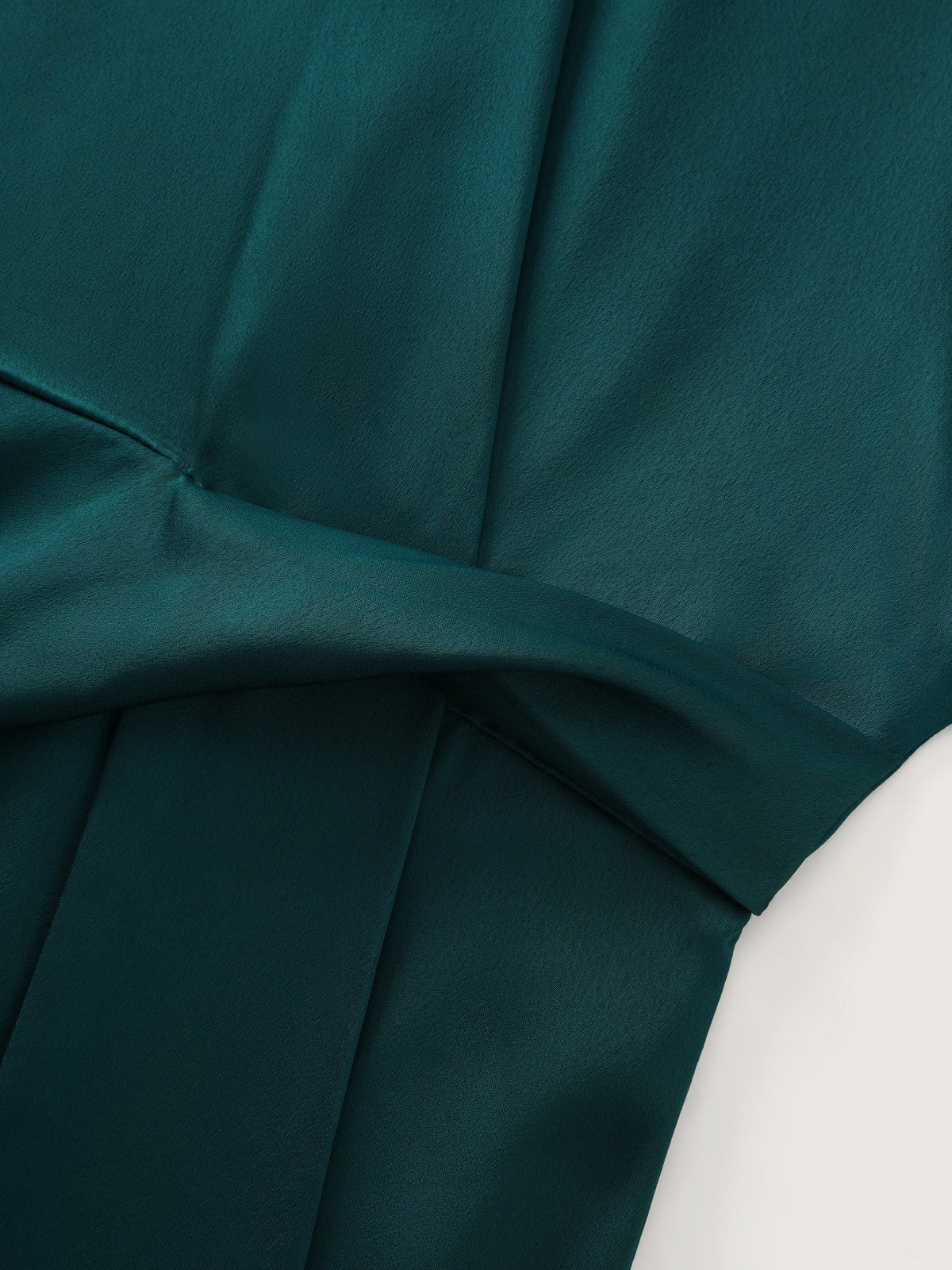 Boat Neck Side Twist Satin Blouse