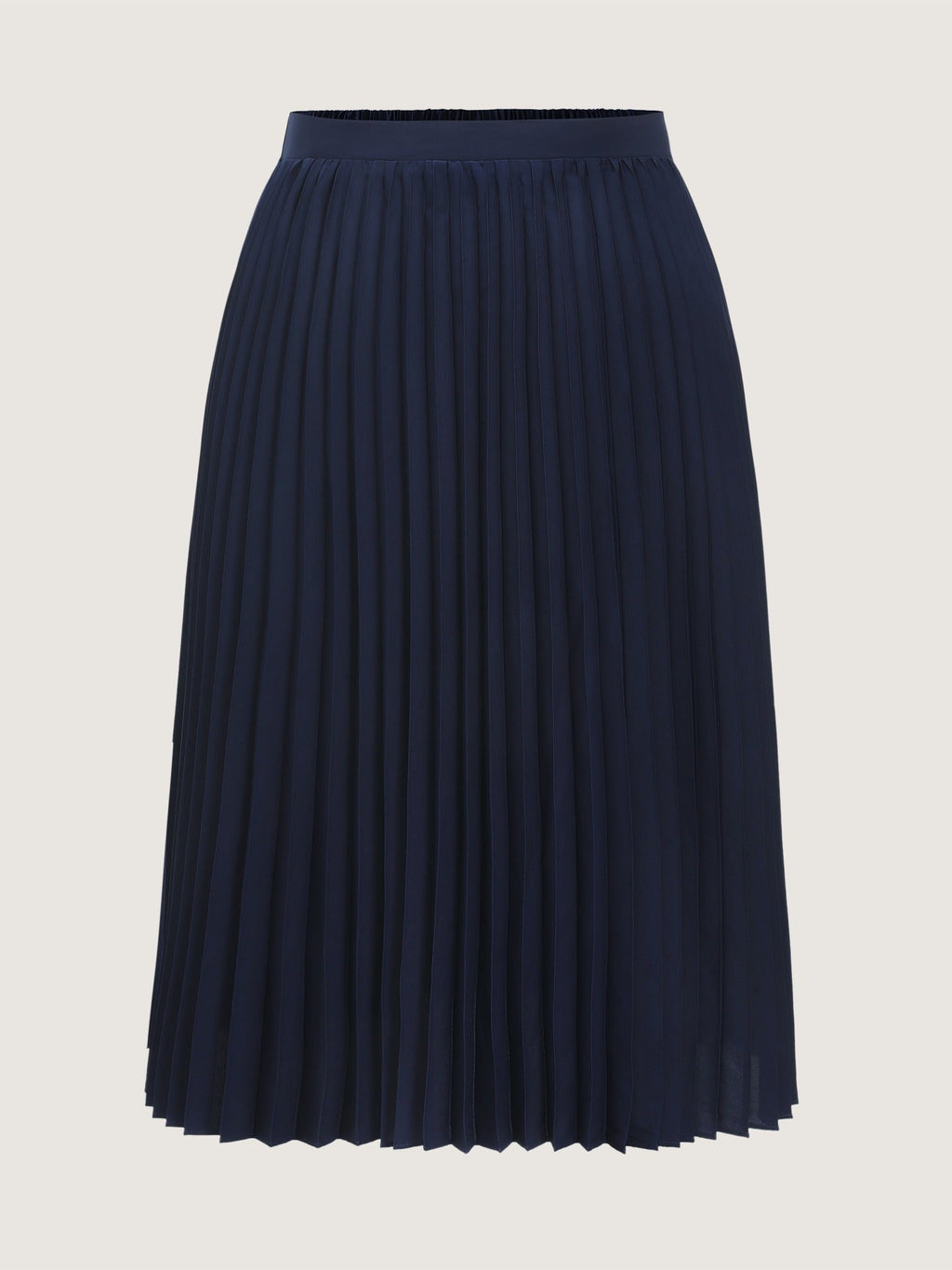 Solid Pleated Flowy Midi Skirt