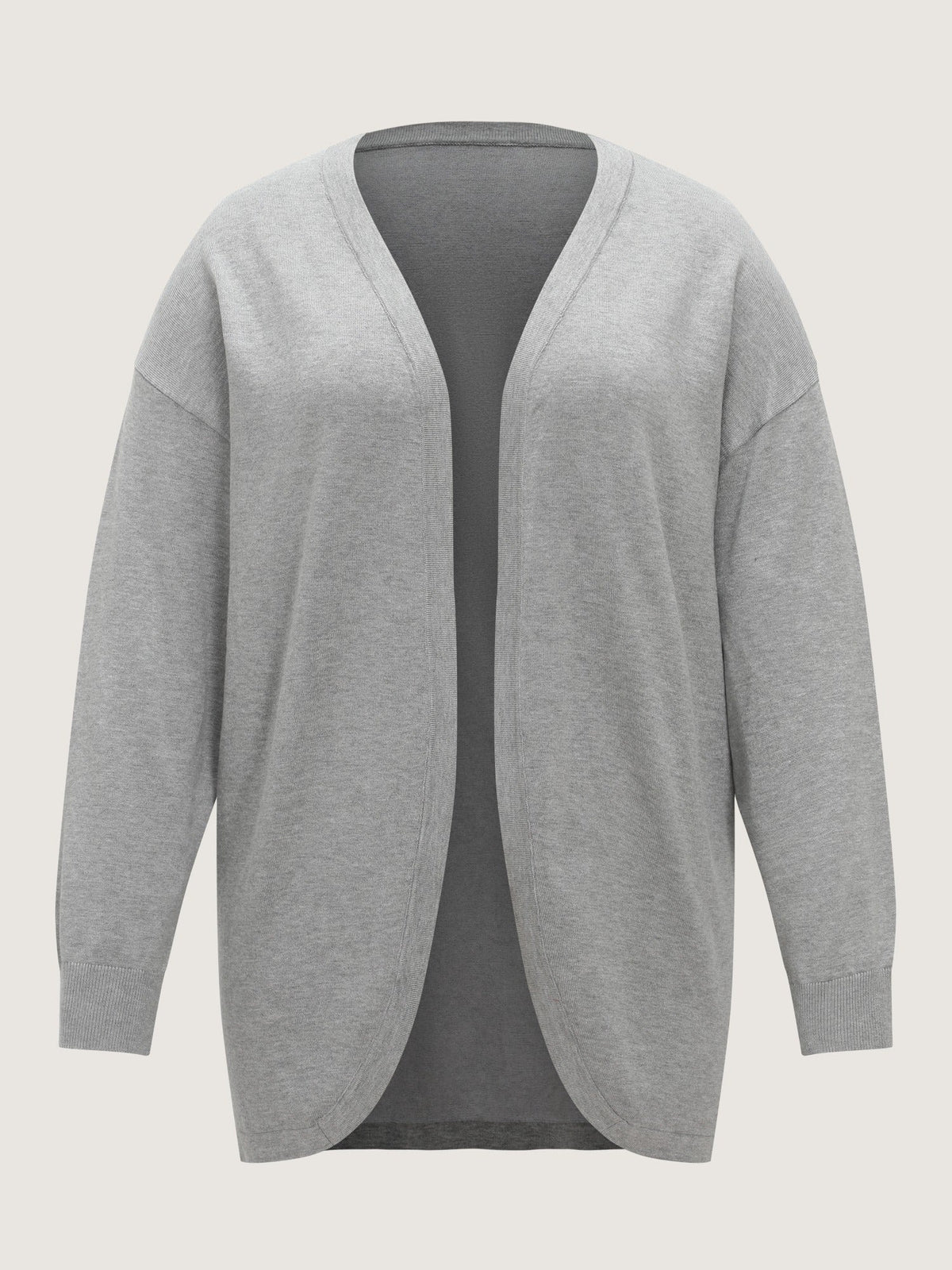 Textured Open Front Long Sleeve Cardigan