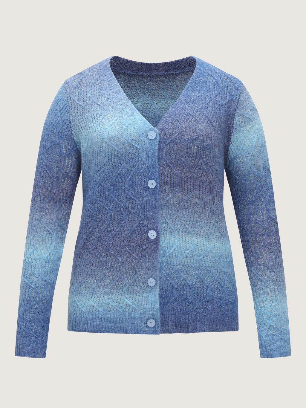 Ombre Gradient Button‑Front Cardigan