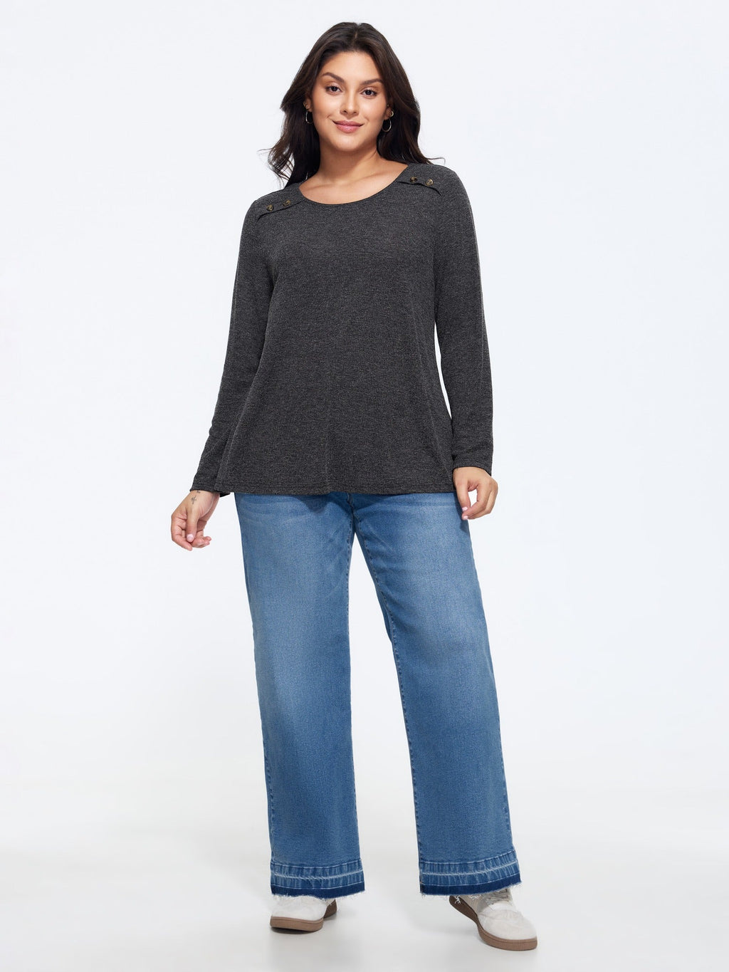 Supersoft Stretch Heather Crew Neck T-Shirt