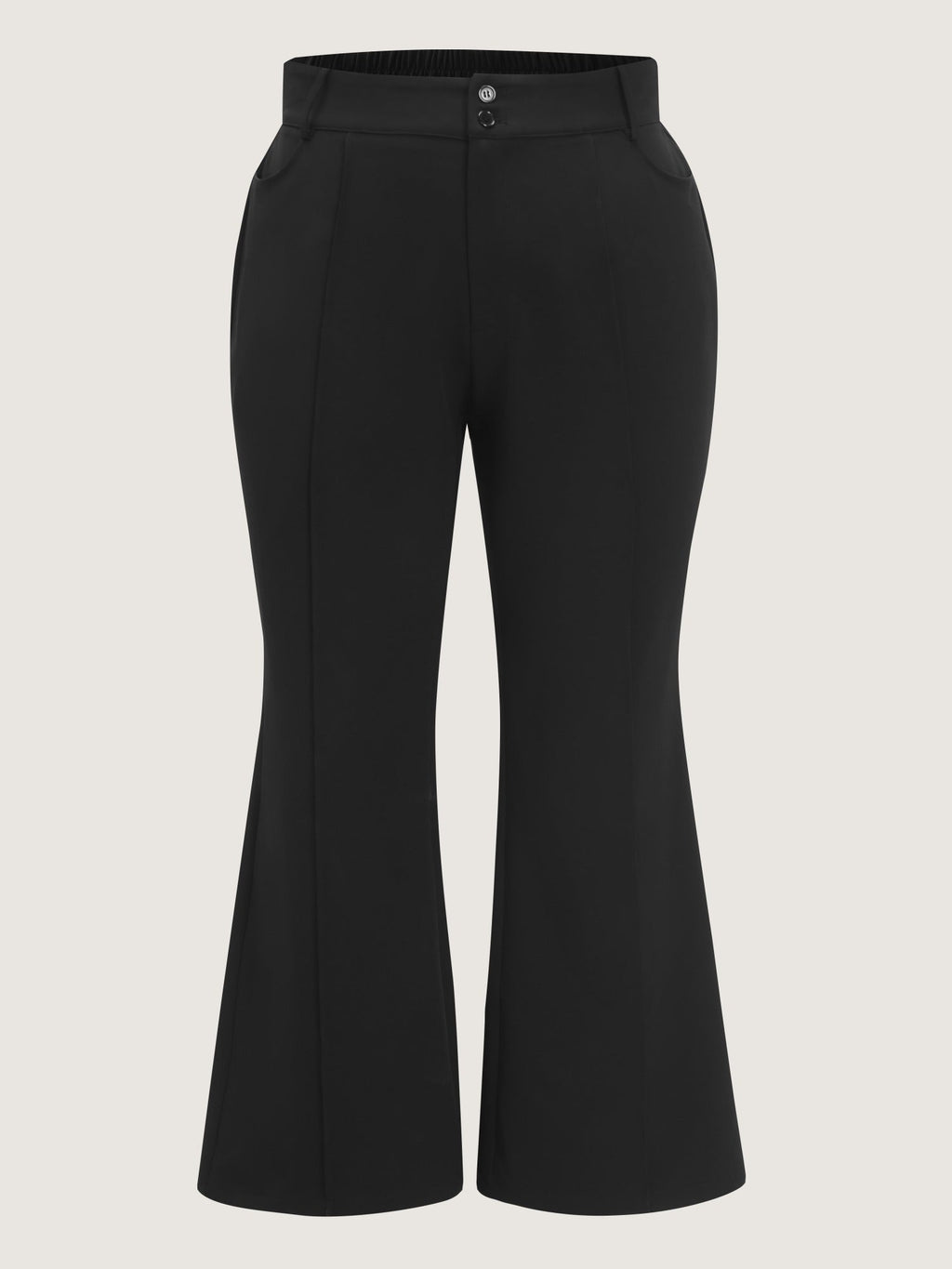 Stretchy Double Button Center Crease Flare Pants
