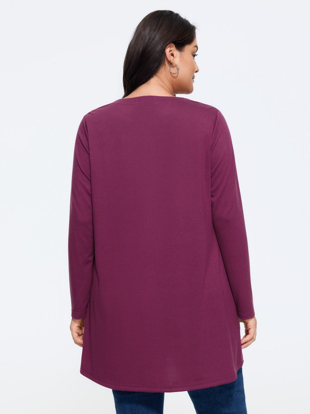 Supersoft Solid Asymmetrical Hem T-Shirt
