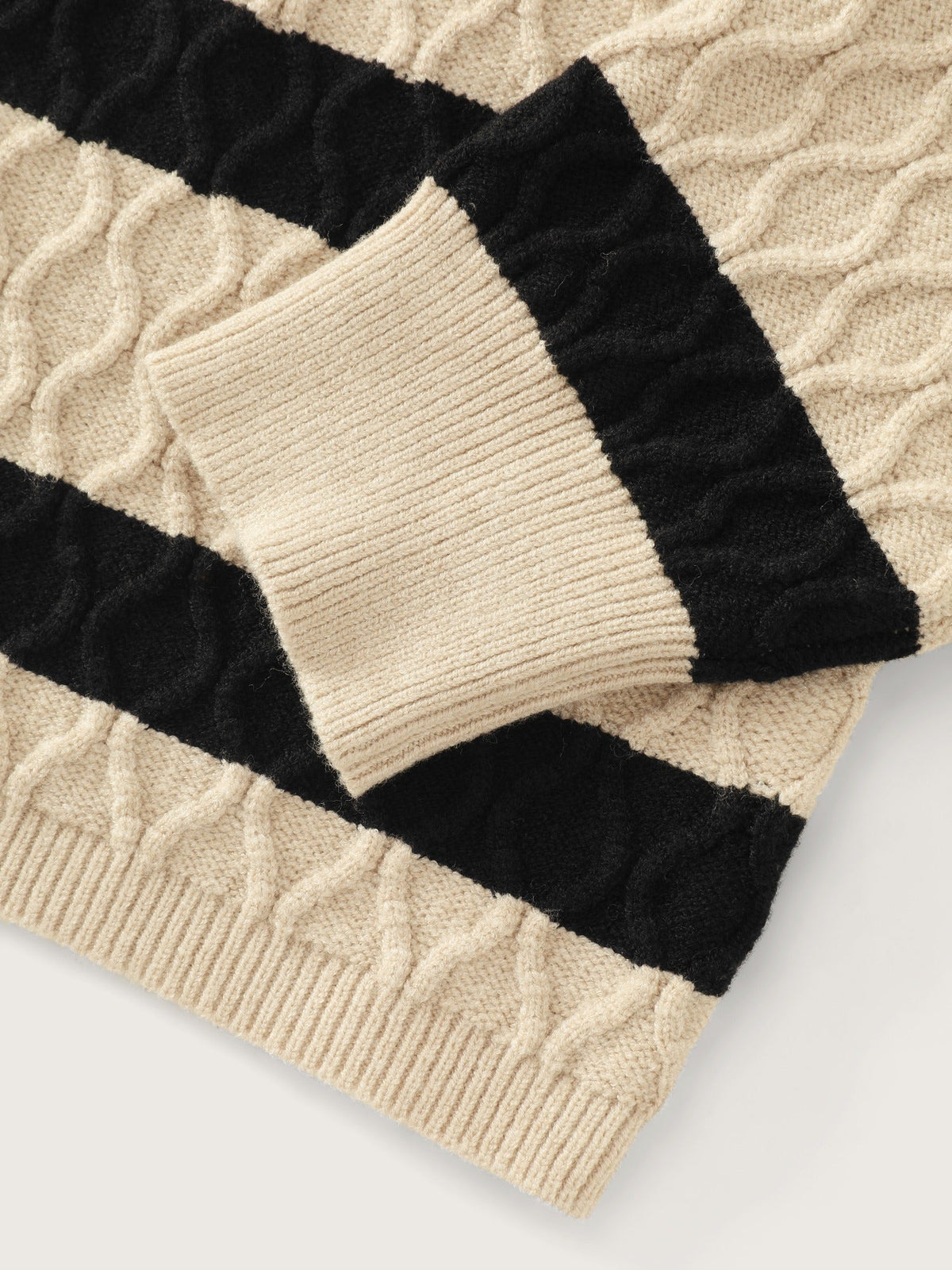 Supersoft Textured Striped Polo Collar Pullover