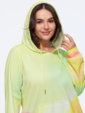 Watercolor Tie‑Dye Pocket Hooded Sweatshirt