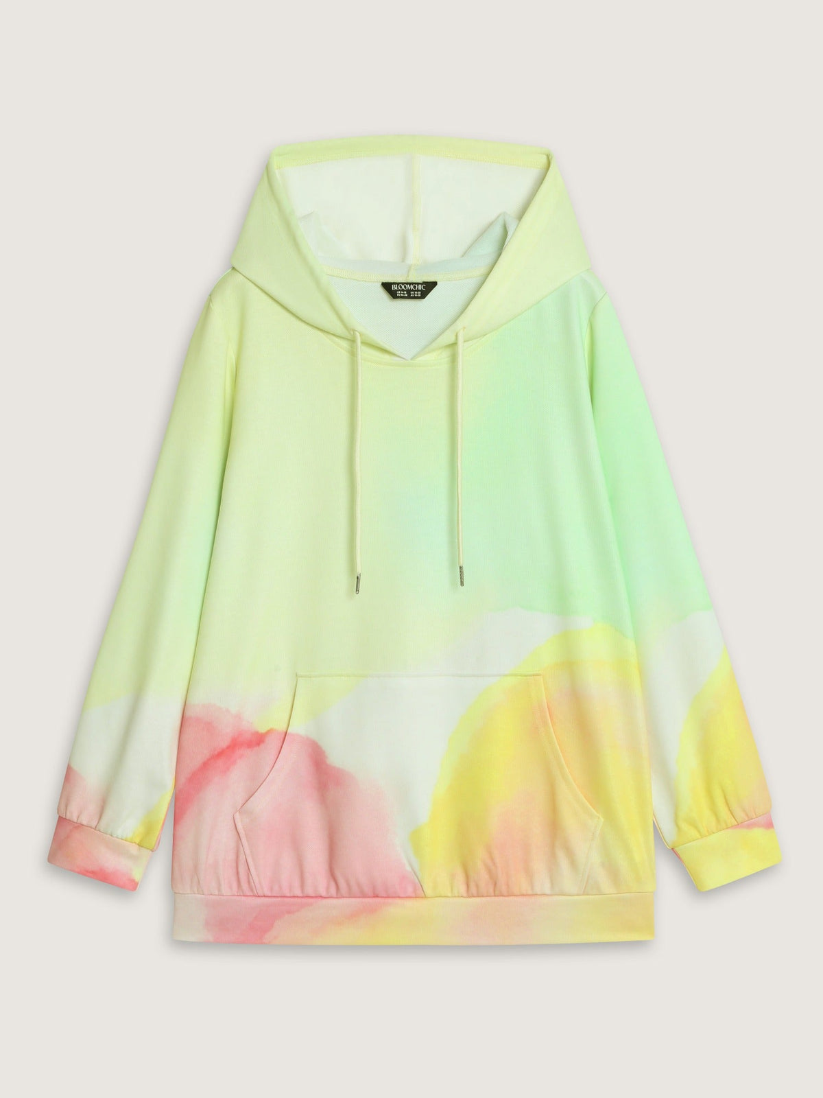 Watercolor Tie‑Dye Pocket Hooded Sweatshirt