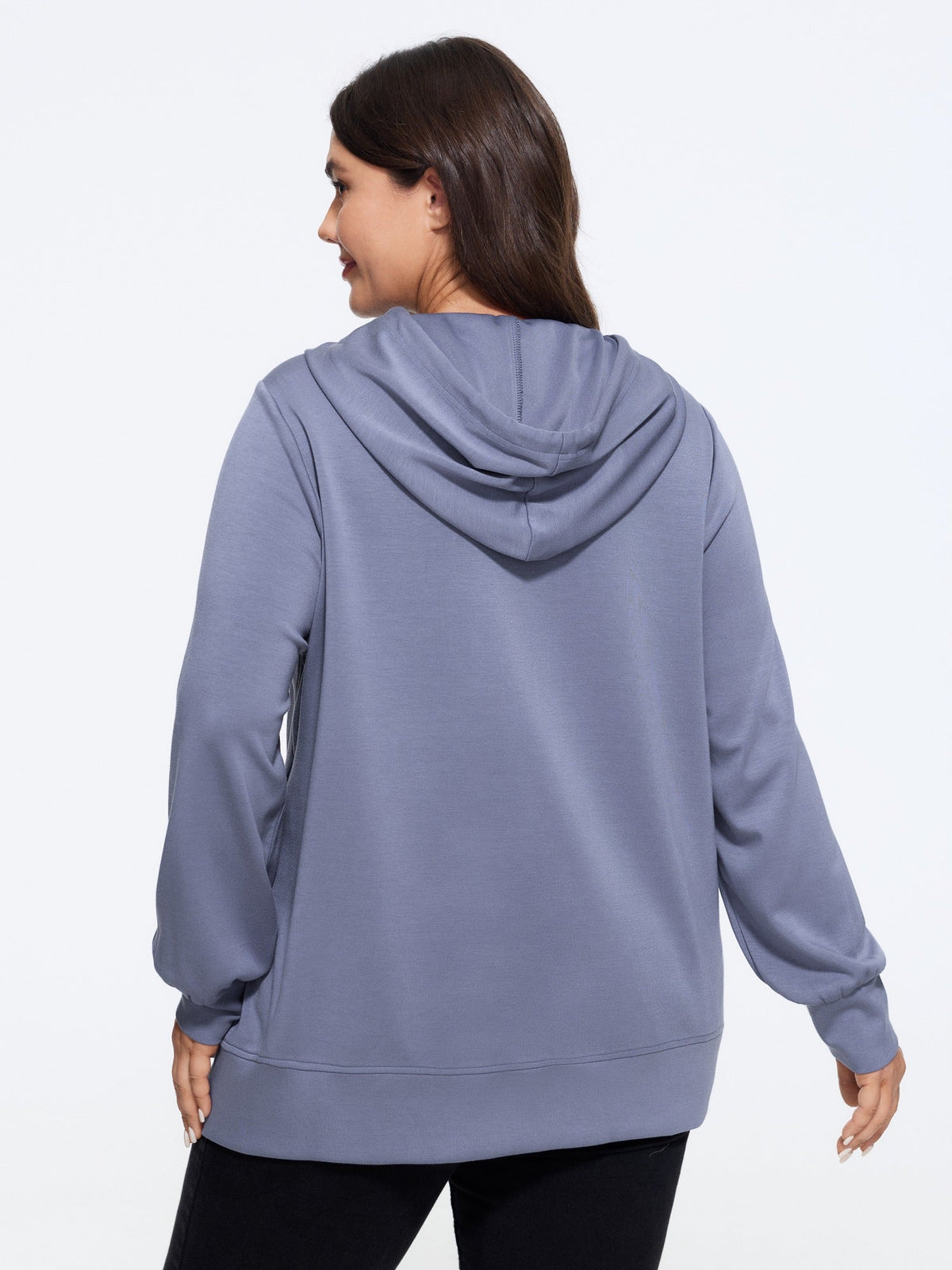 Supersoft Button Split Hem Hooded Sweatshirt