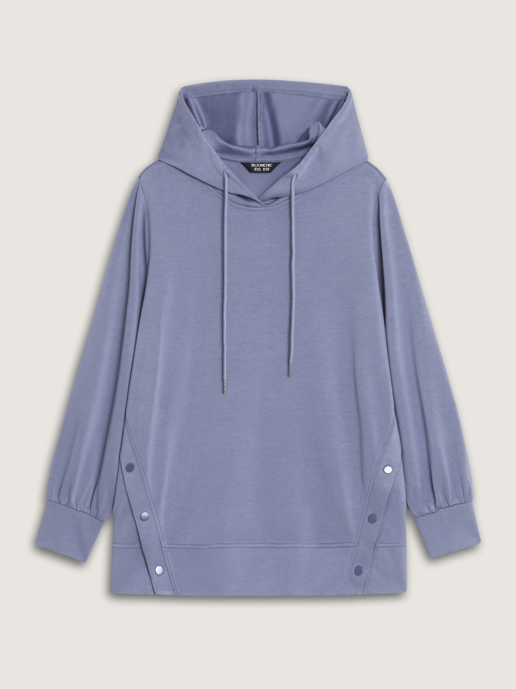 Supersoft Button Split Hem Hooded Sweatshirt