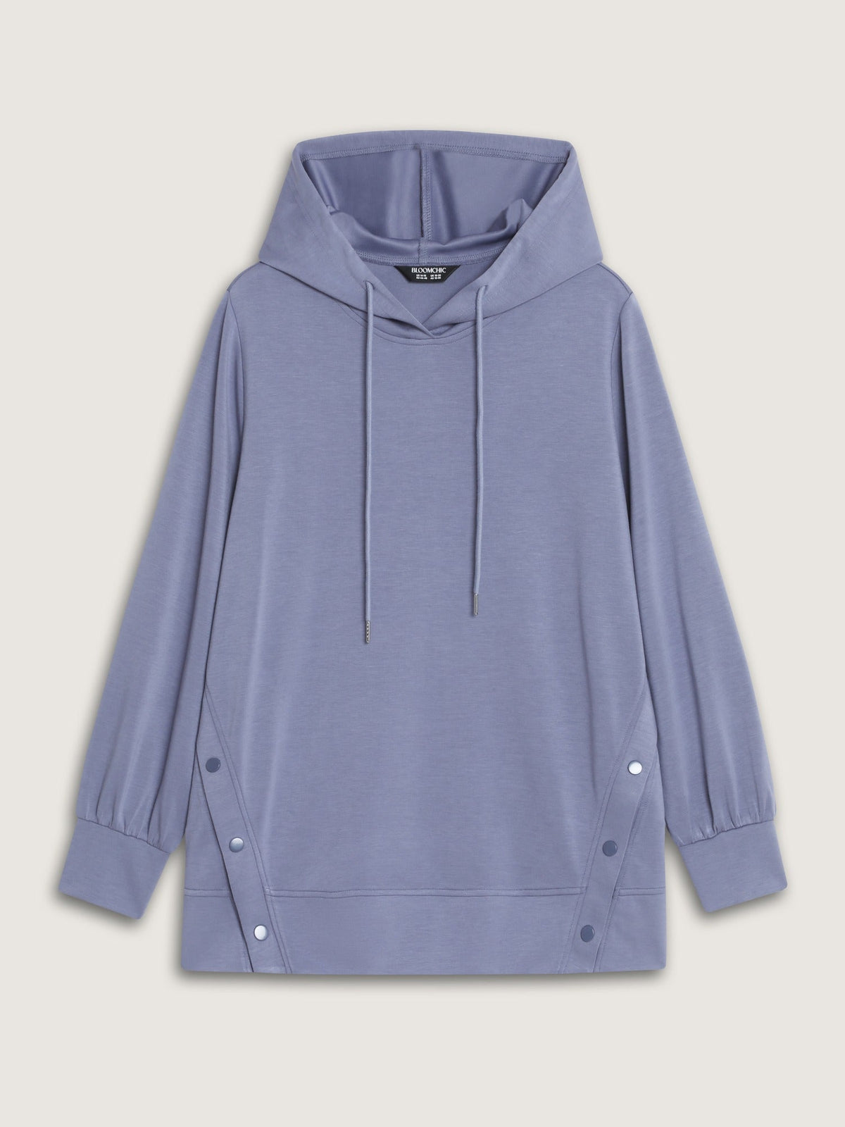Supersoft Button Split Hem Hooded Sweatshirt