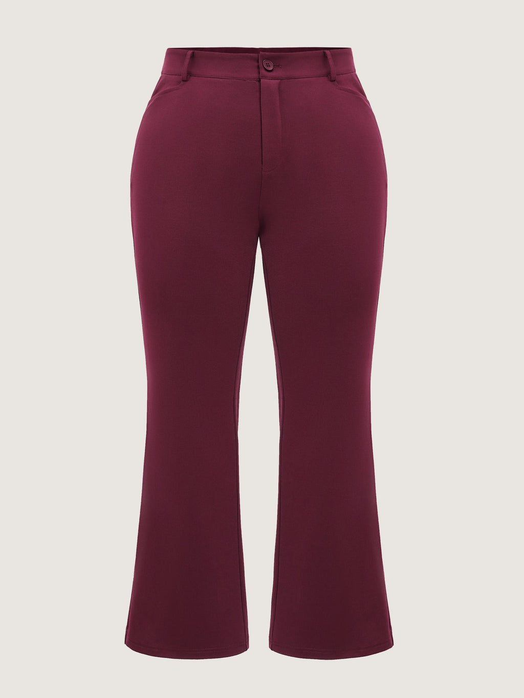 Stretch Button Zipper Flare Pants