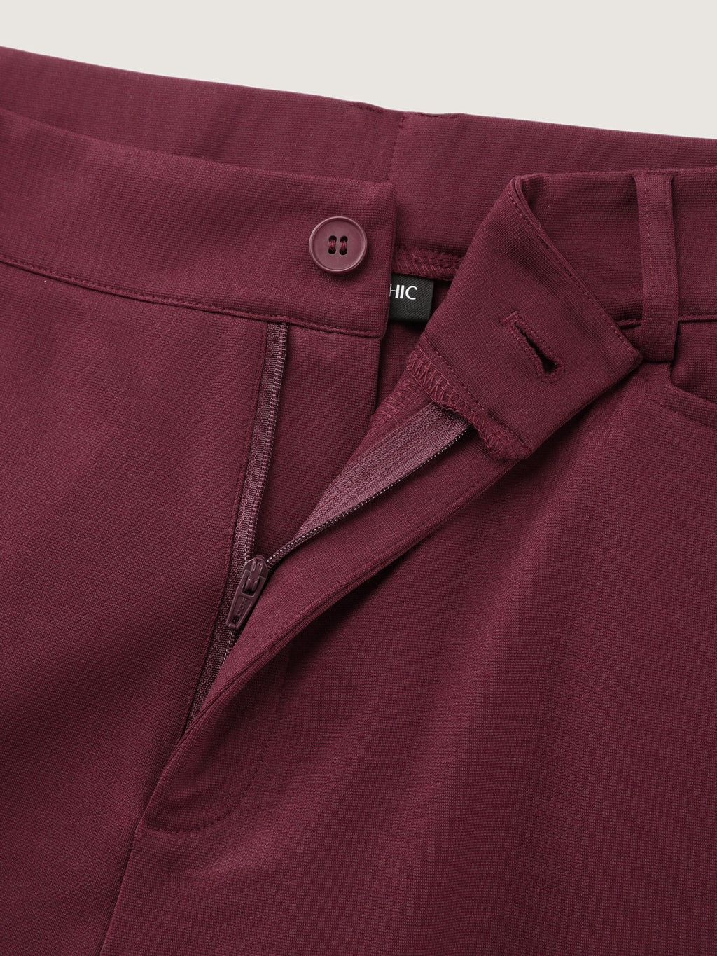 Stretch Button Zipper Flare Pants
