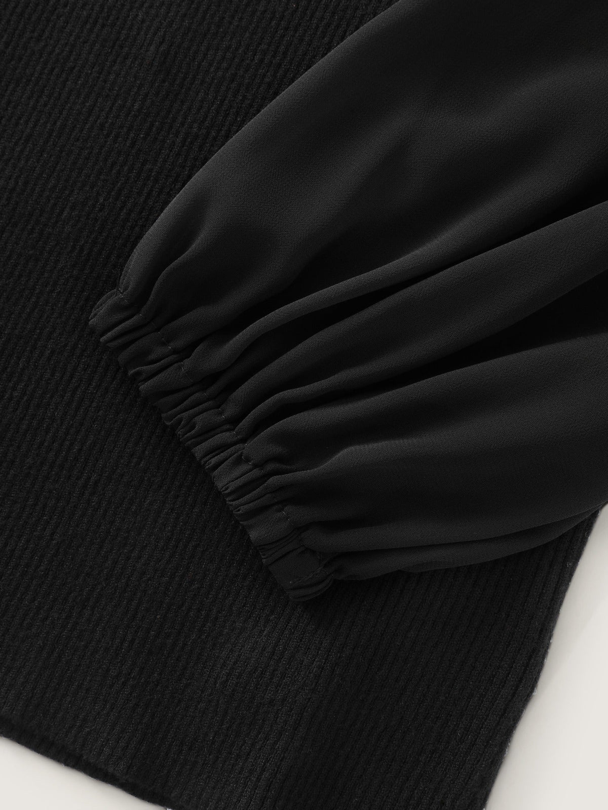 Supersoft Crew Neck Sheer Lantern Sleeve Pullover