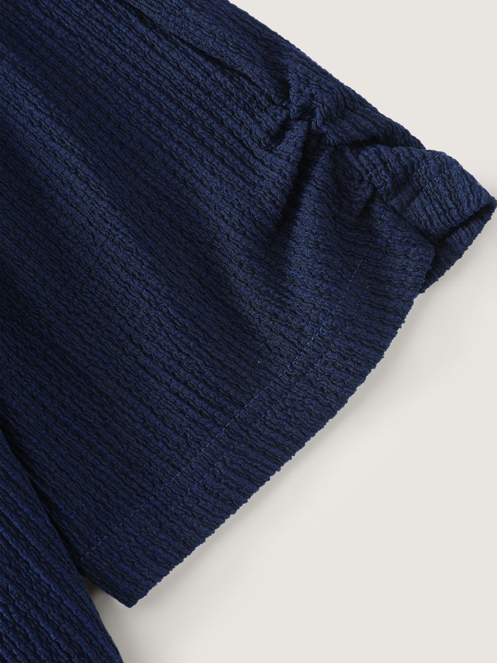 Textured V‑Neck Ruched Bust Fitted Top
