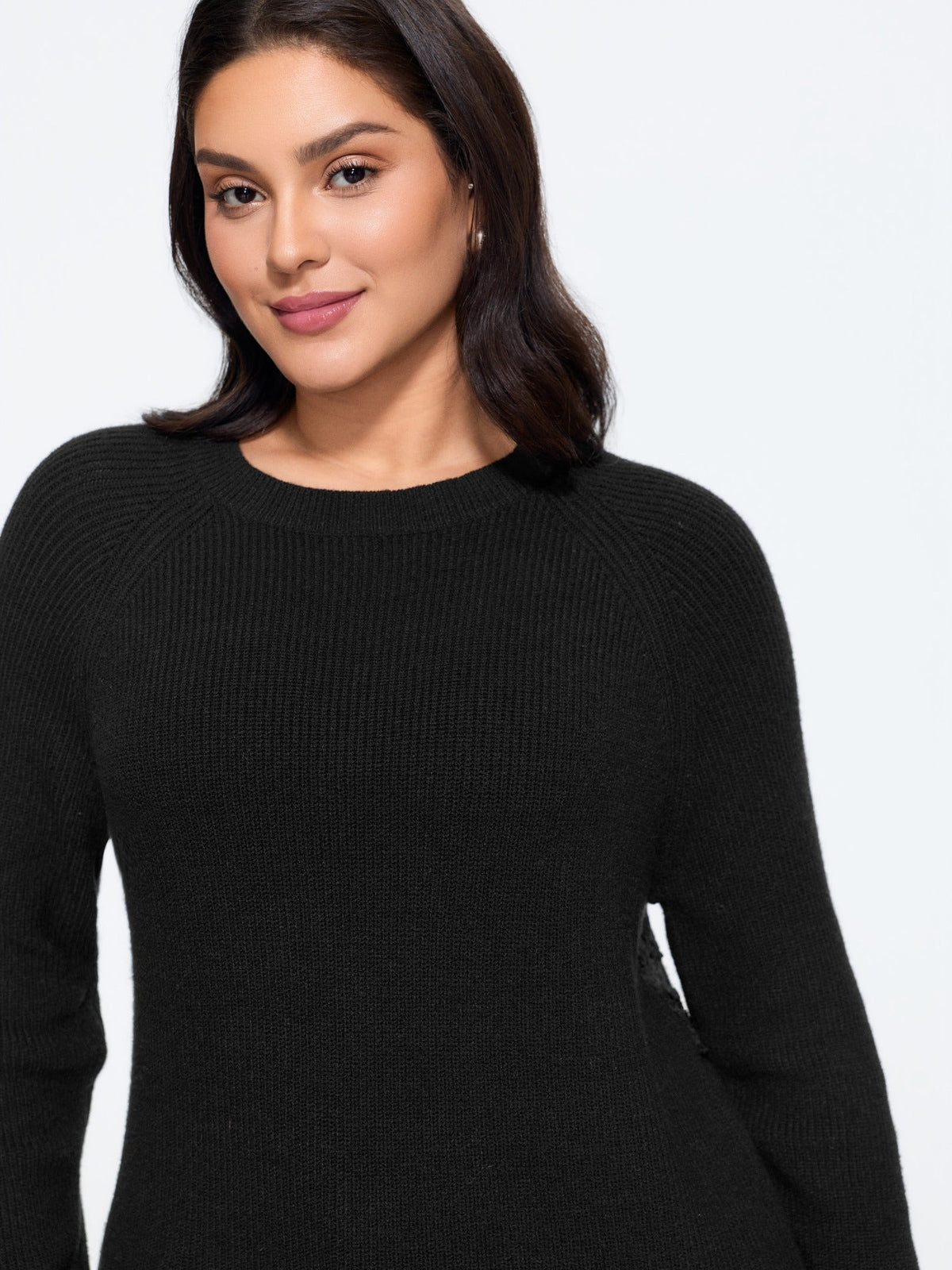 Lace Cut‑Out Open Back Pullover
