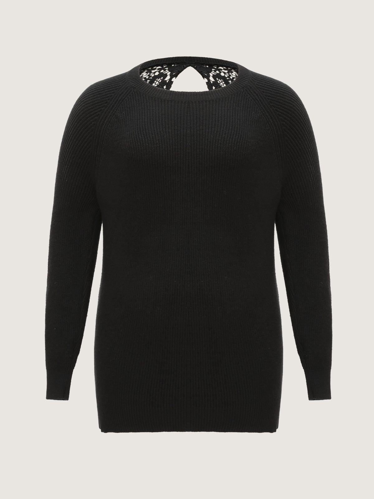 Lace Cut‑Out Open Back Pullover