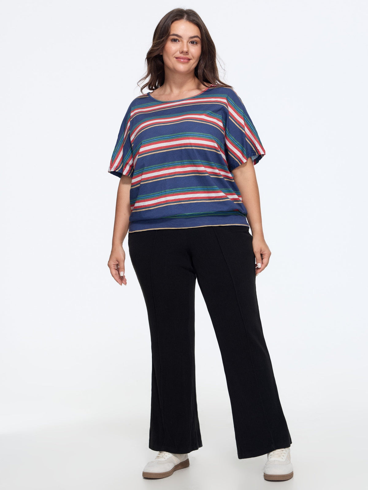 Color Block Wavy Print T-Shirt