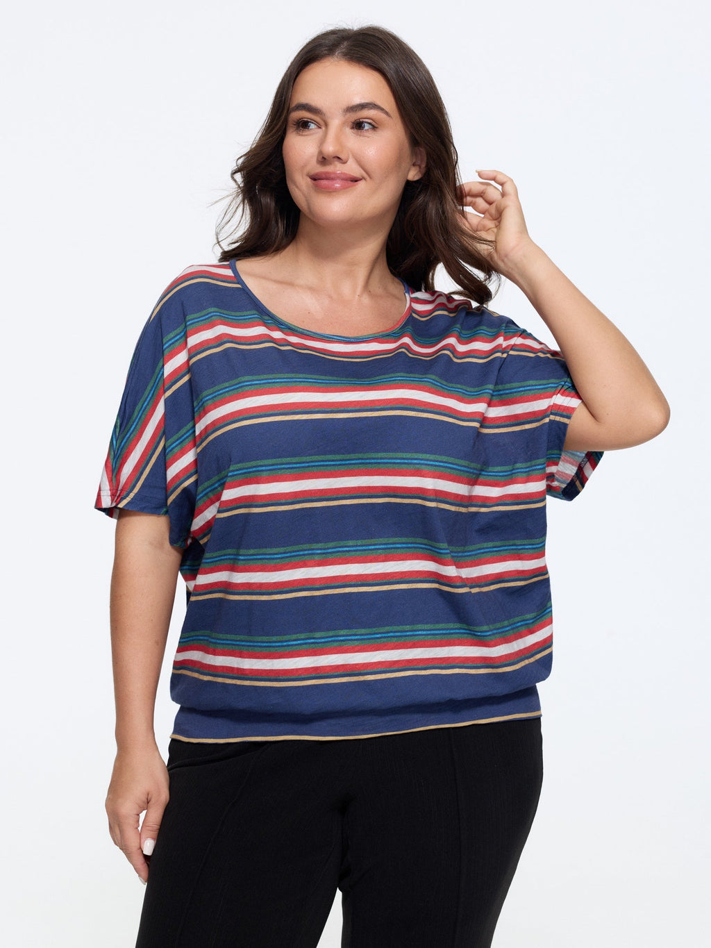 Color Block Wavy Print T-Shirt
