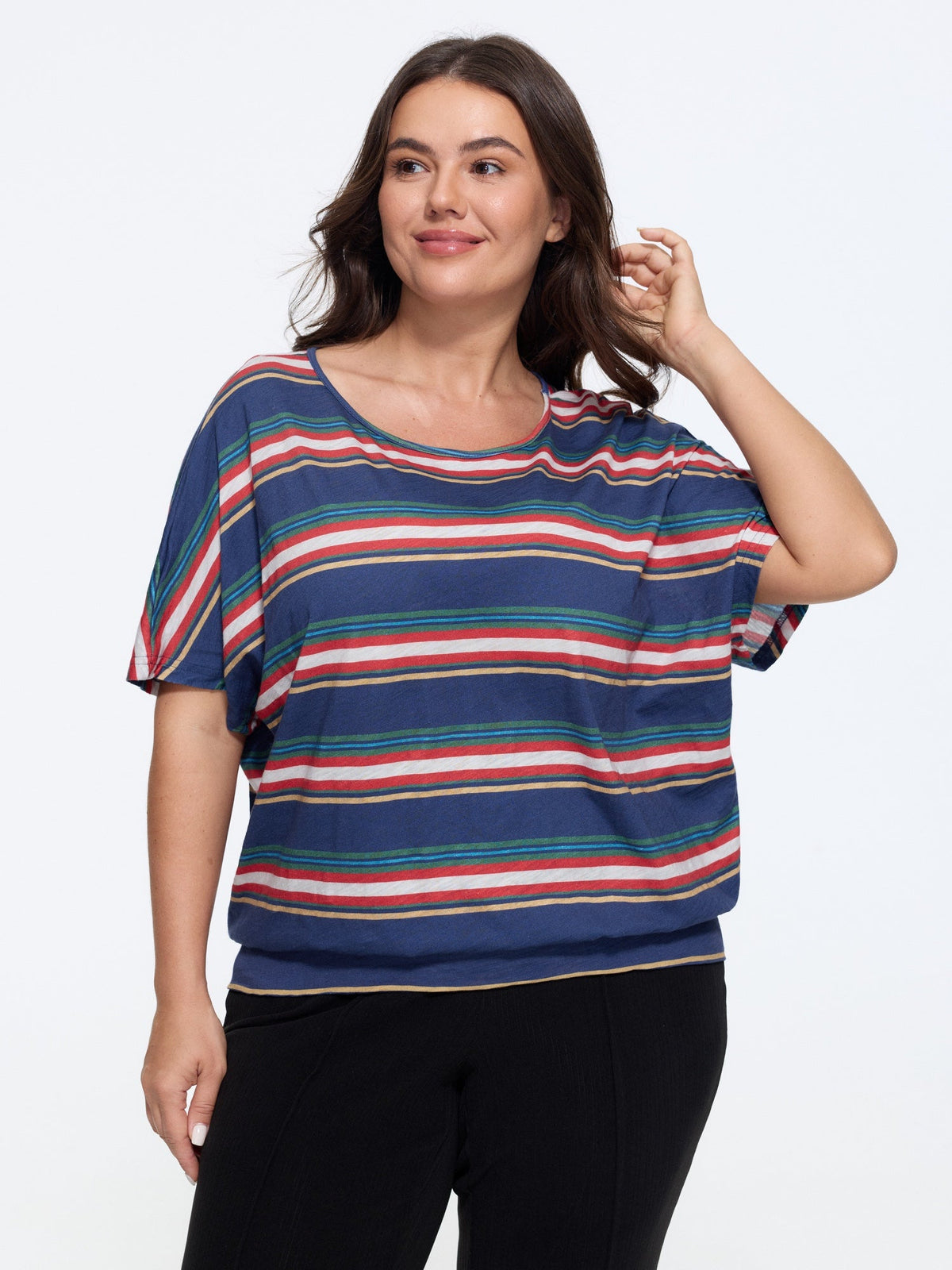 Color Block Wavy Print T-Shirt
