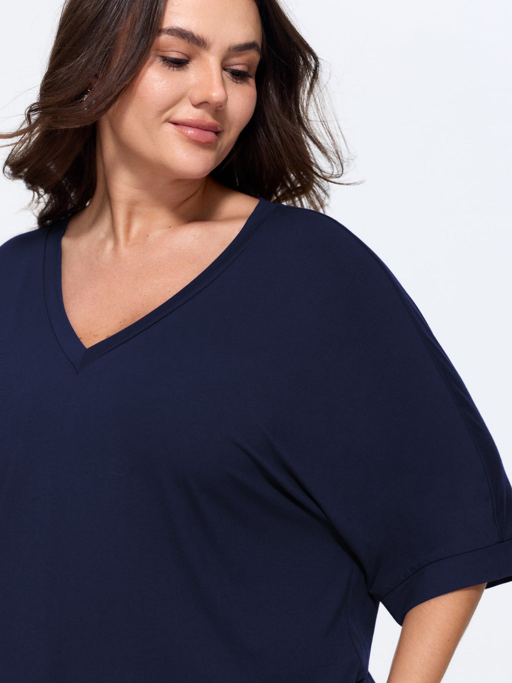 Supersoft Stretchy V-Neck Plain T-Shirt