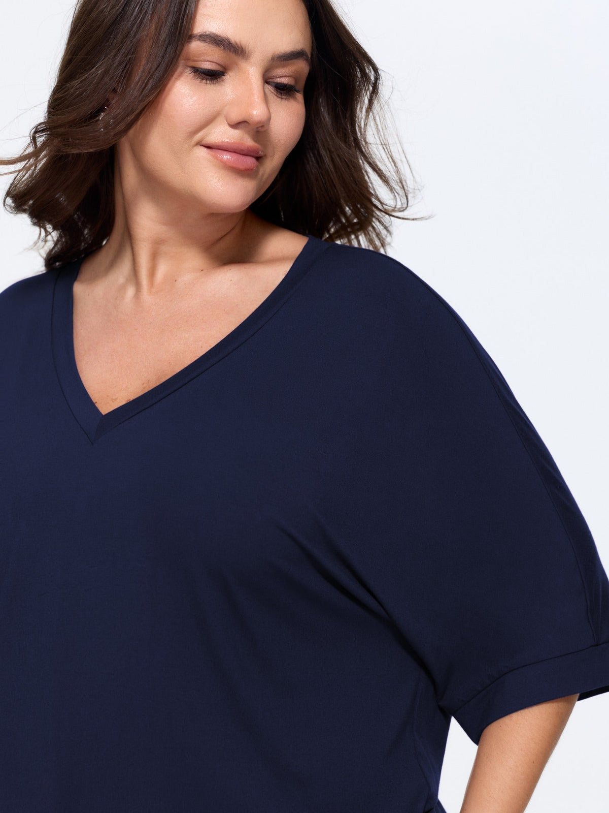 Supersoft Stretchy V-Neck Plain T-Shirt