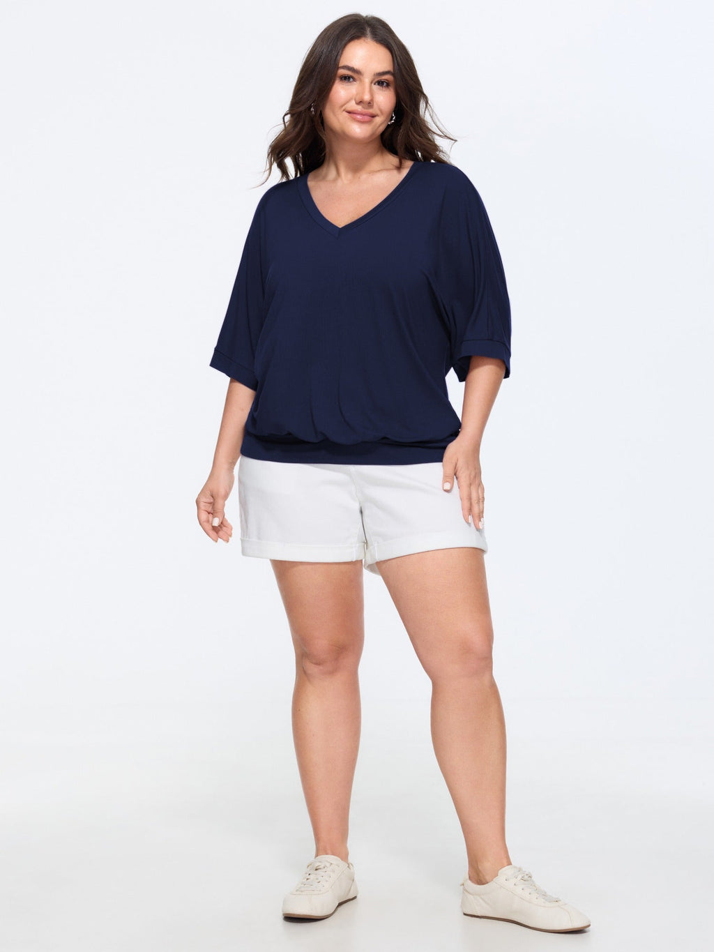 Supersoft Stretchy V-Neck Plain T-Shirt