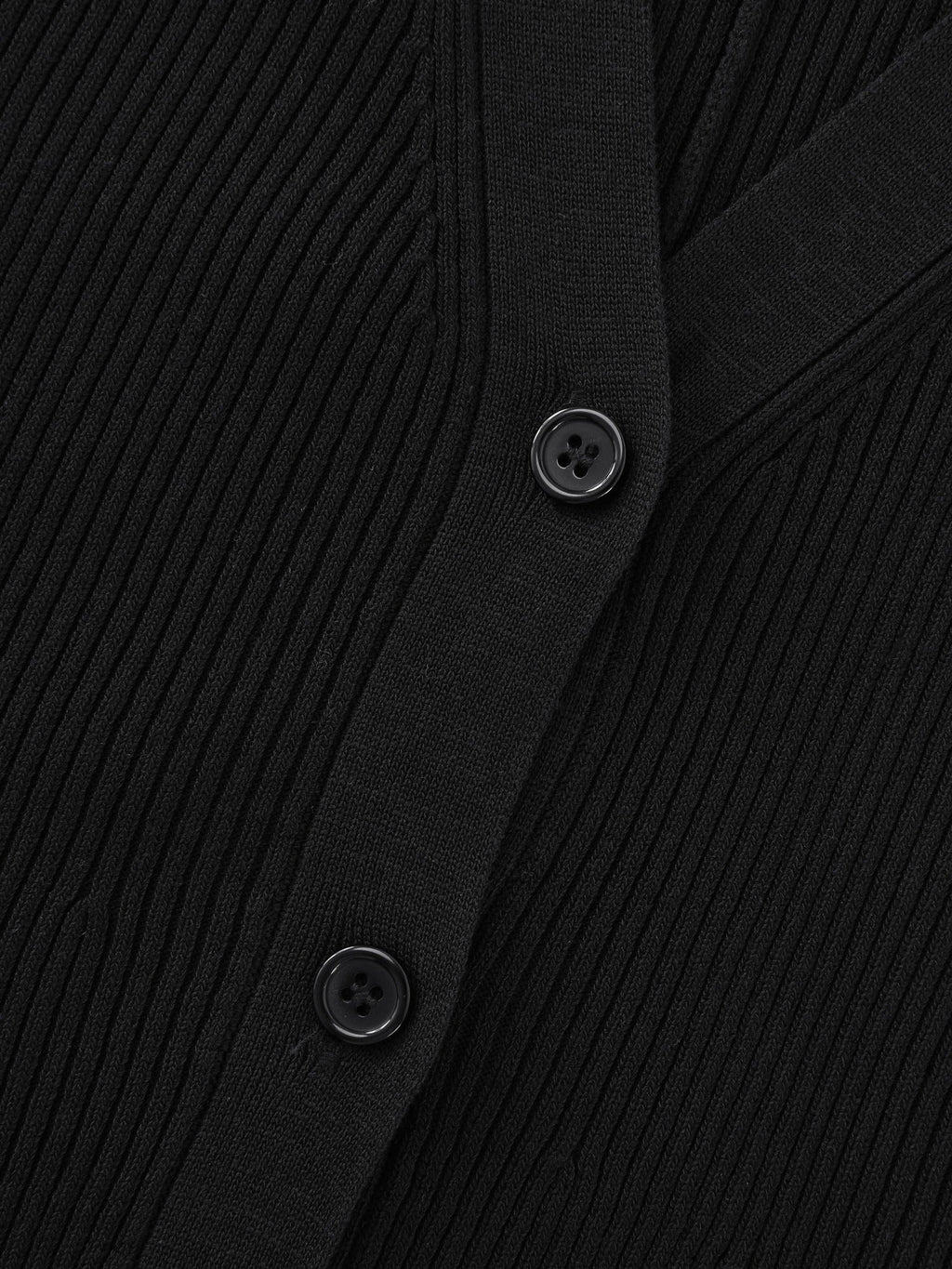 Solid V‑Neck Button Front Cardigan