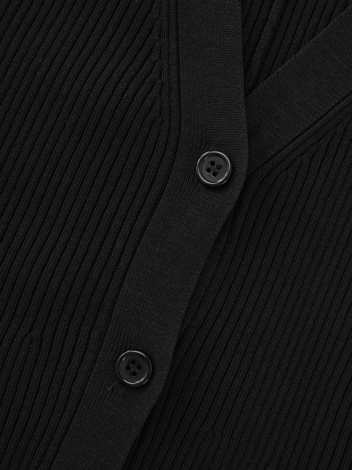 Solid V‑Neck Button Front Cardigan