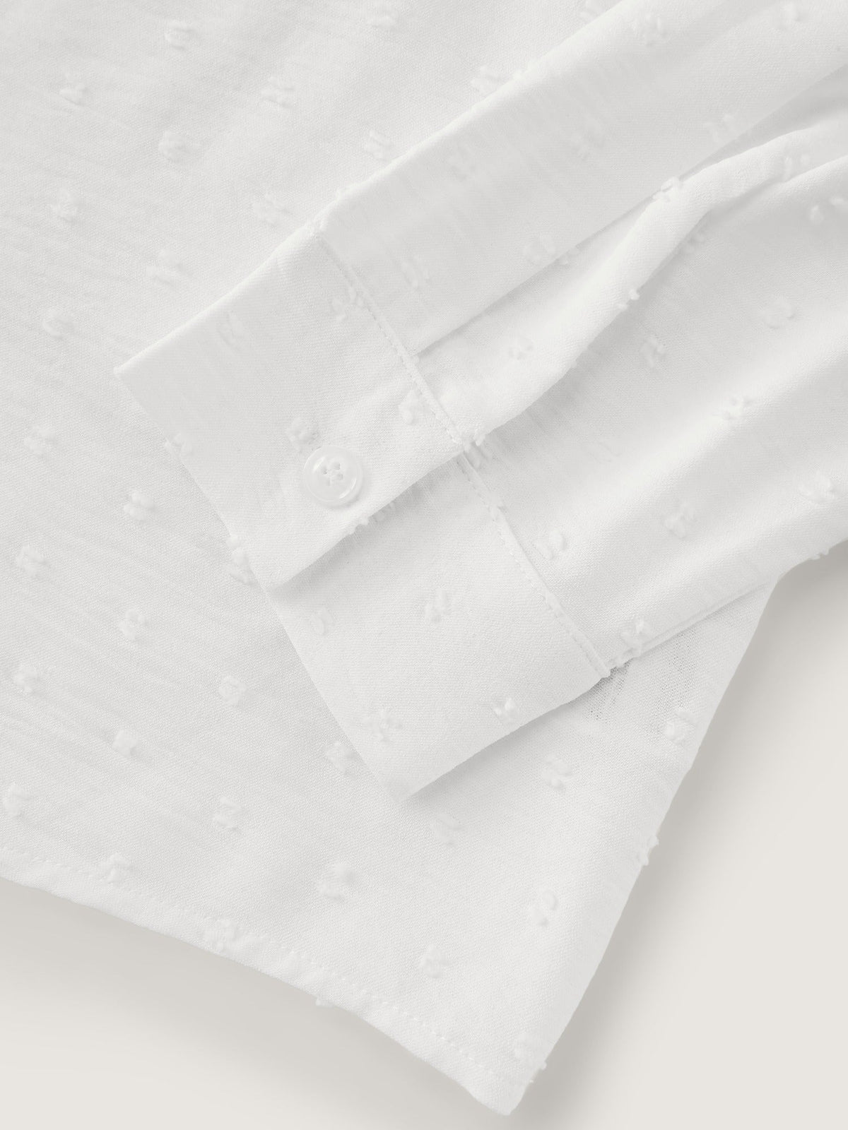 Textured Color Contrast Piping Button Down Blouse