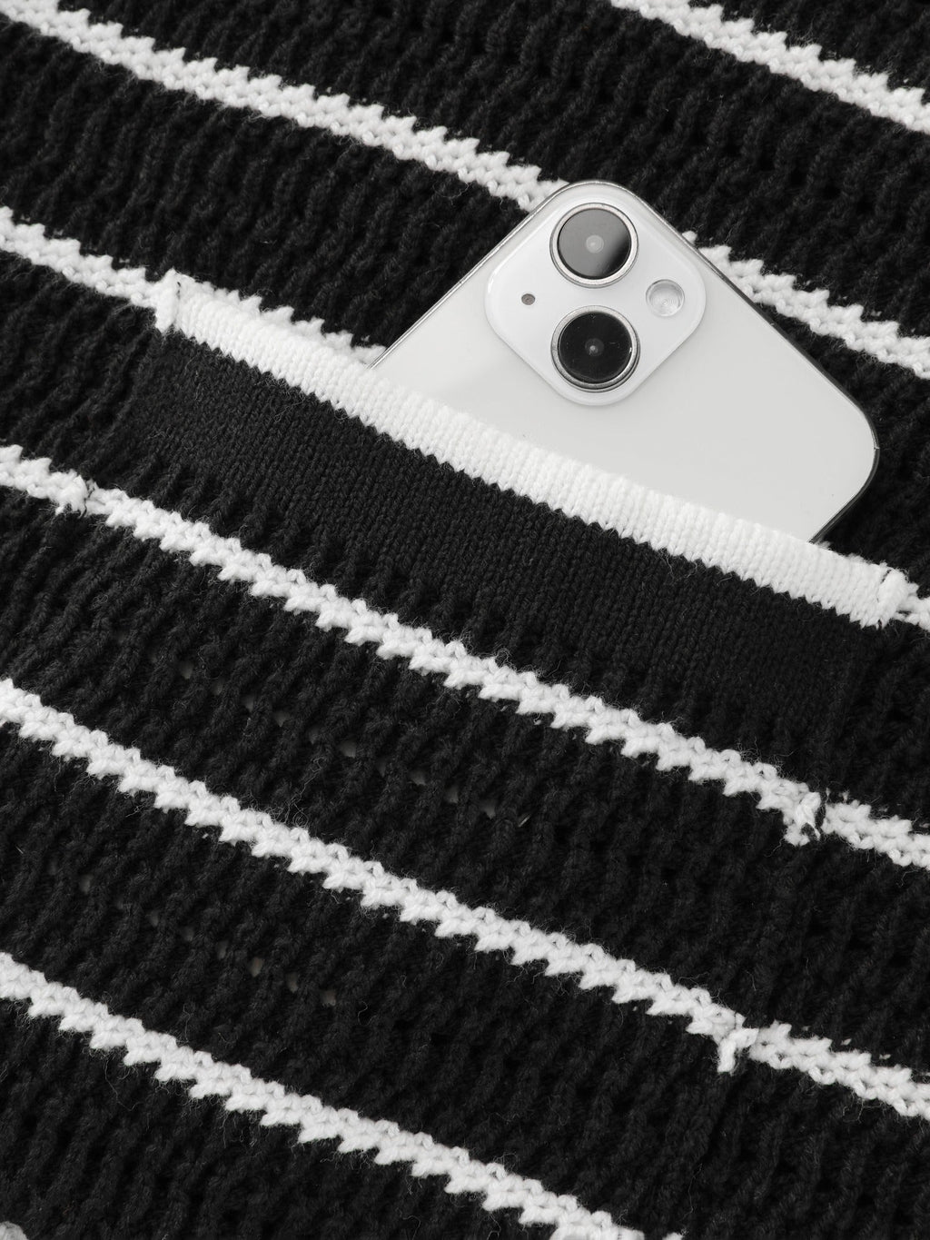 Color Contrast Striped Pocket Button Front Cardigan