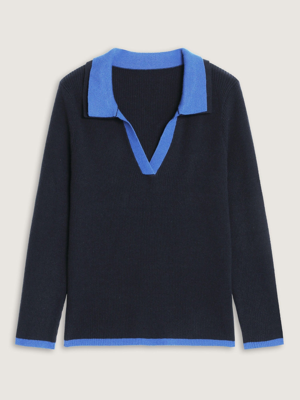 Supersoft Polo Collar Contrast Trim Pullover