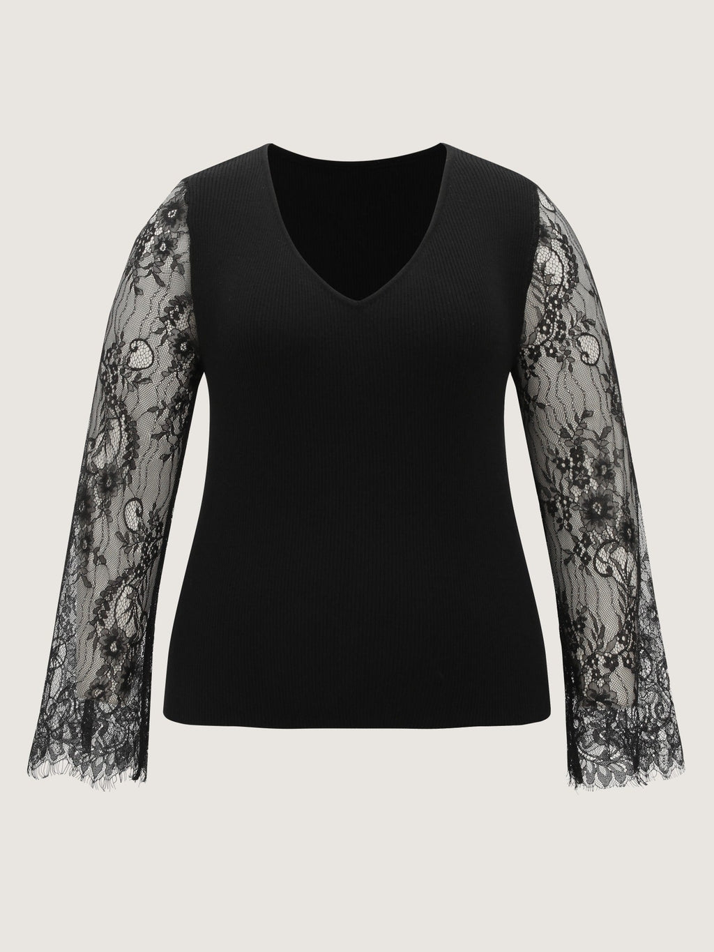 Supersoft Floral Sheer Lace Long Sleeve Pullover