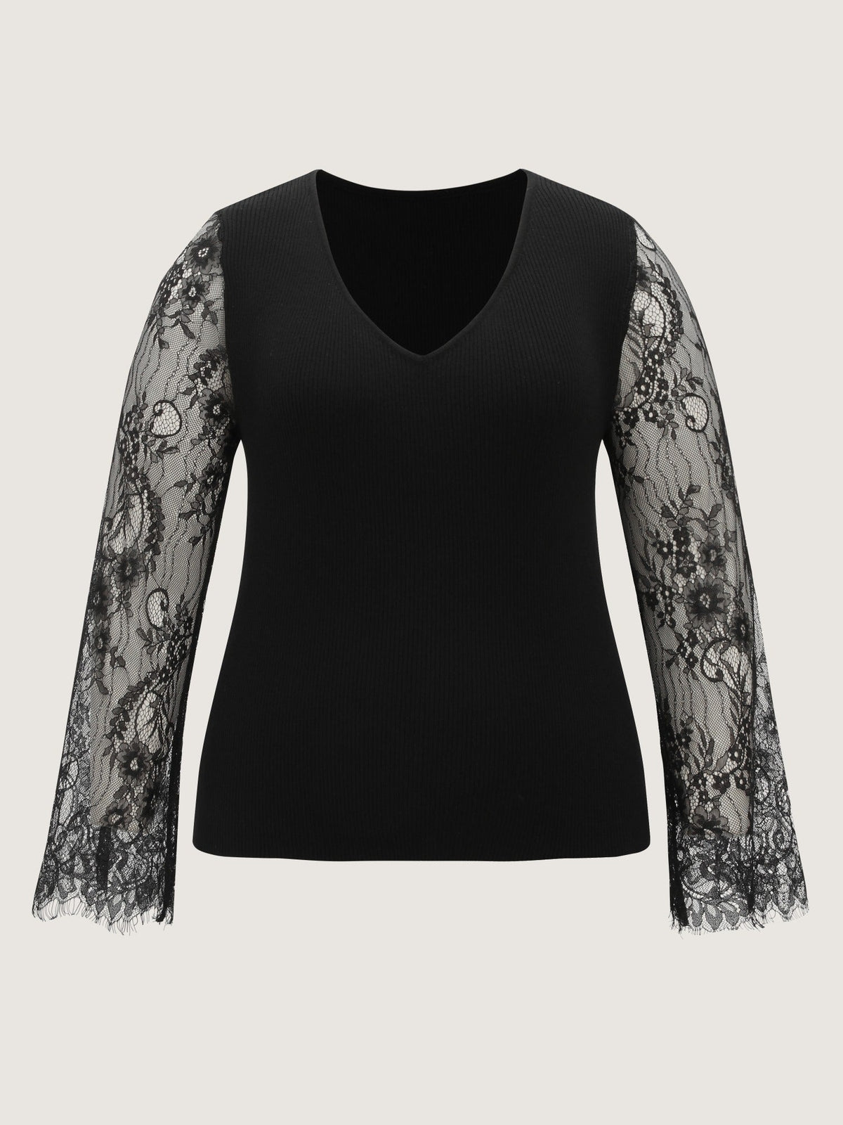 Supersoft Floral Sheer Lace Long Sleeve Pullover