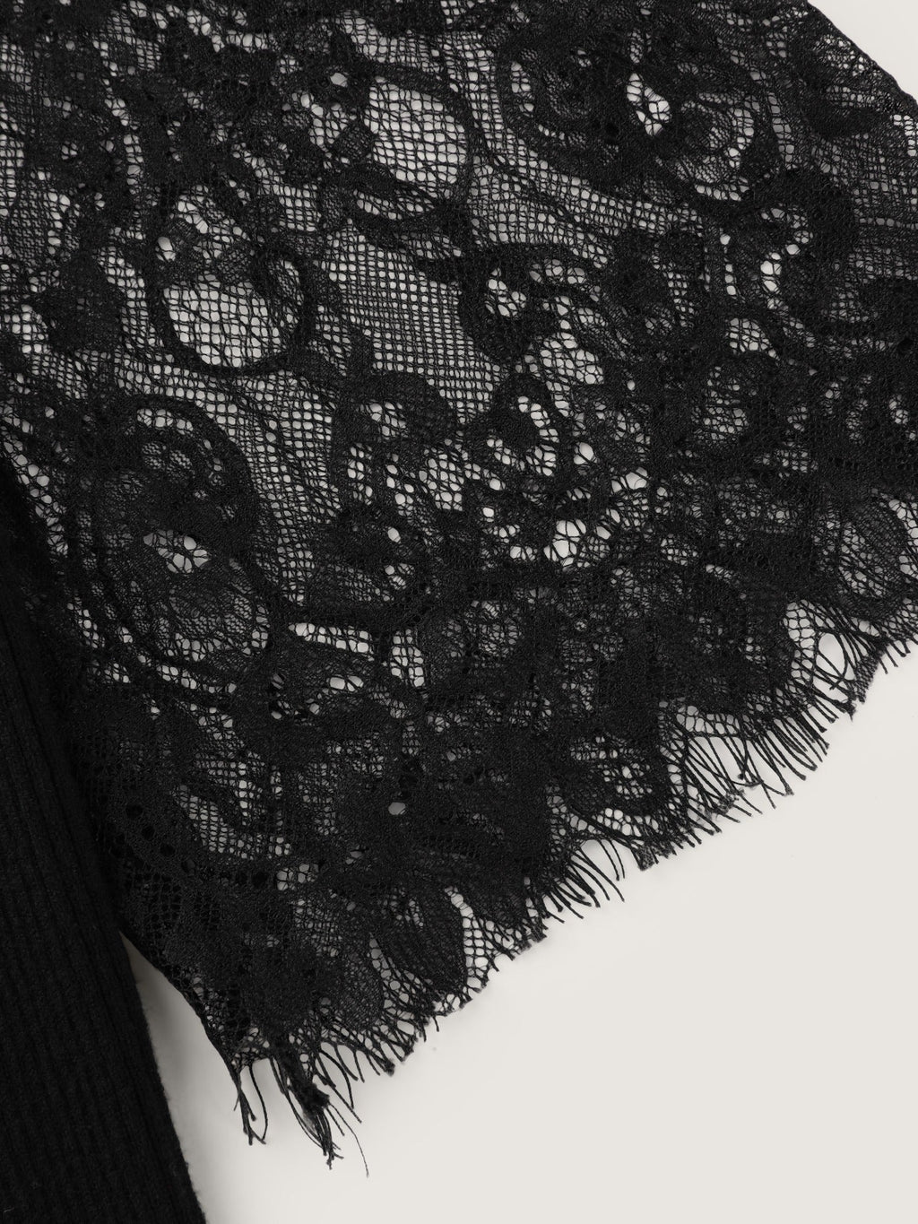Supersoft Floral Sheer Lace Long Sleeve Pullover