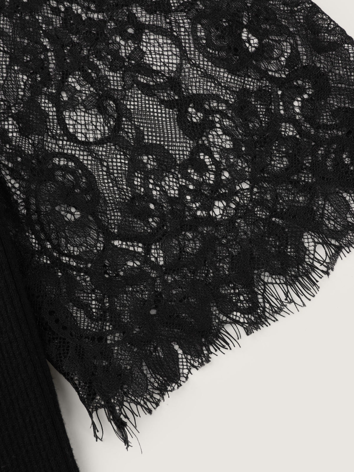 Supersoft Floral Sheer Lace Long Sleeve Pullover
