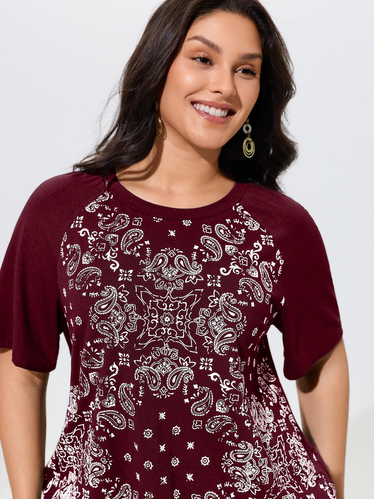 Supersoft Boho Print Raglan Sleeve T-Shirt