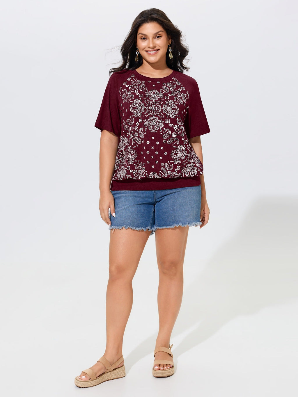 Supersoft Boho Print Raglan Sleeve T-Shirt