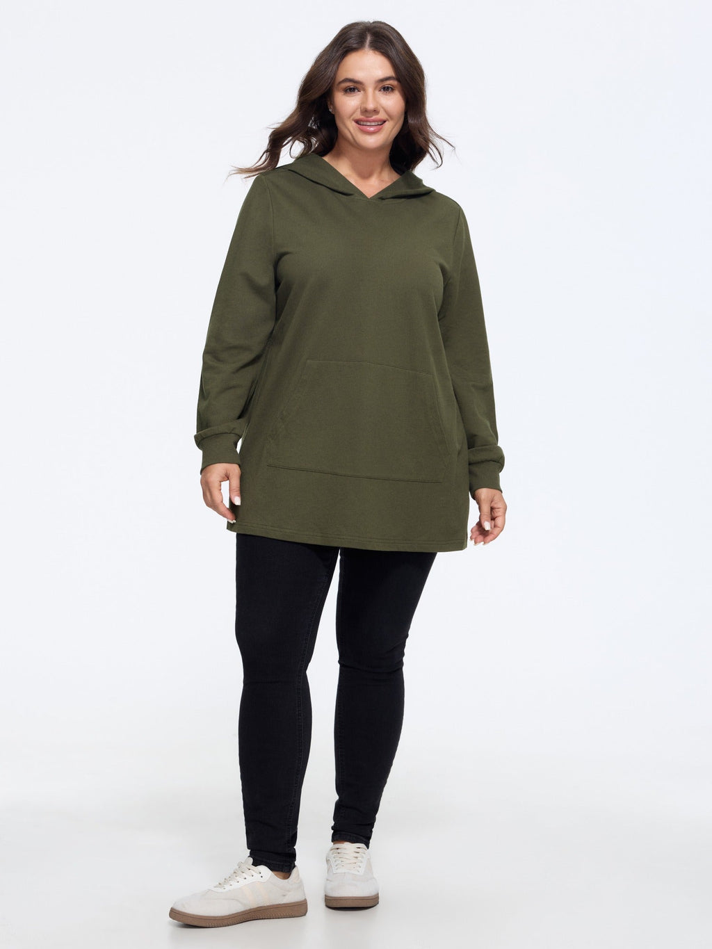 Cotton Kangaroo Pocket Loose Fit Hoodie Sweatshirt