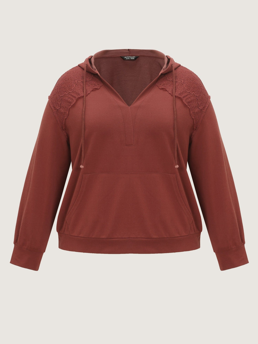 Supersoft Lace Shoulder Splice Pocket Sweatshirt