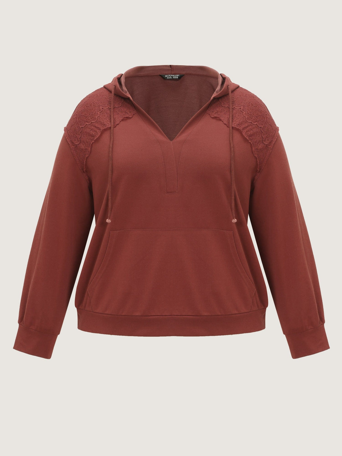 Supersoft Lace Shoulder Splice Pocket Sweatshirt
