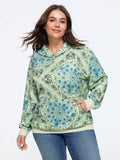 Supersoft Paisley Print Pocket Hoodie Sweatshirt