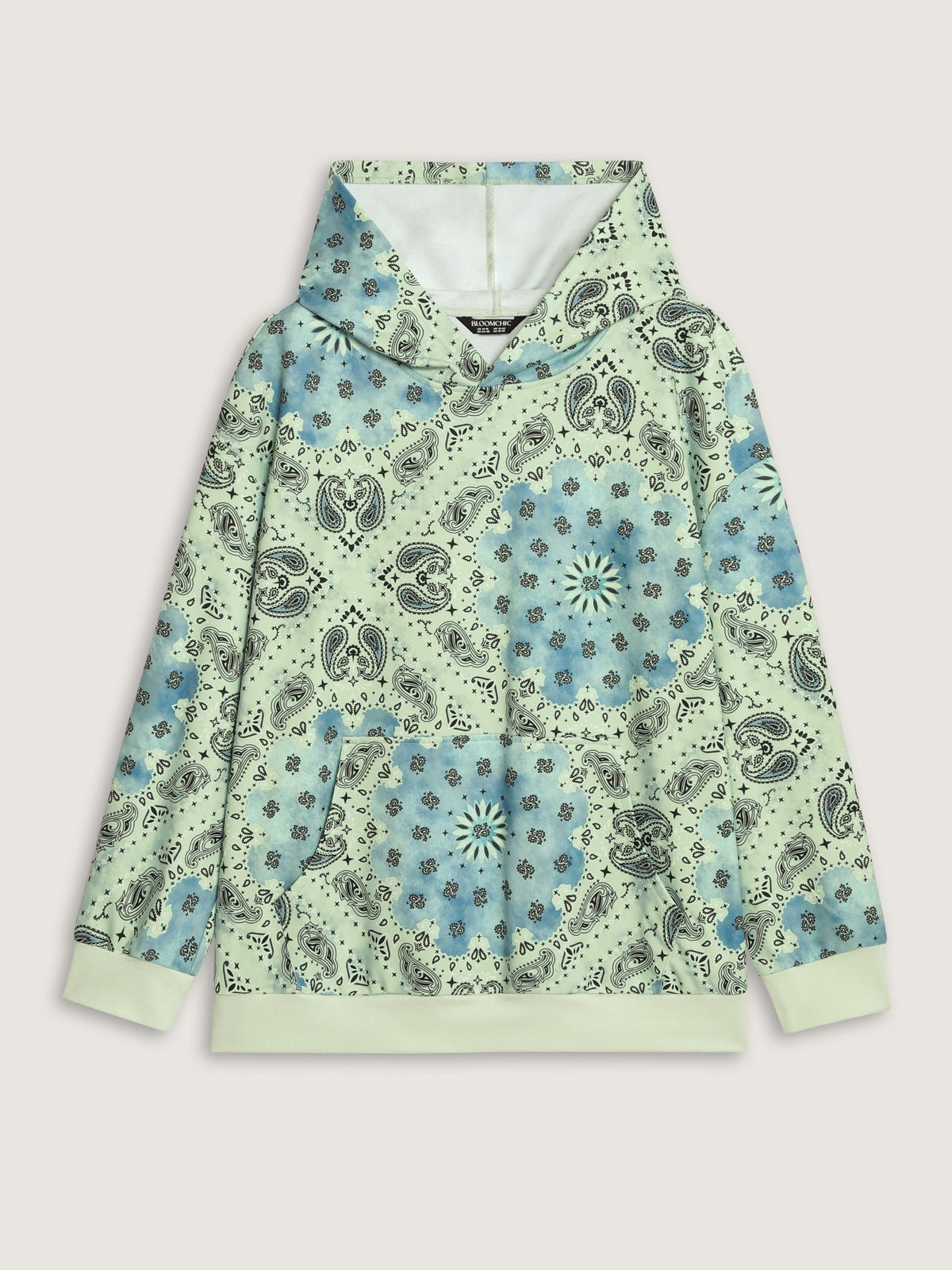 Supersoft Paisley Print Pocket Hoodie Sweatshirt