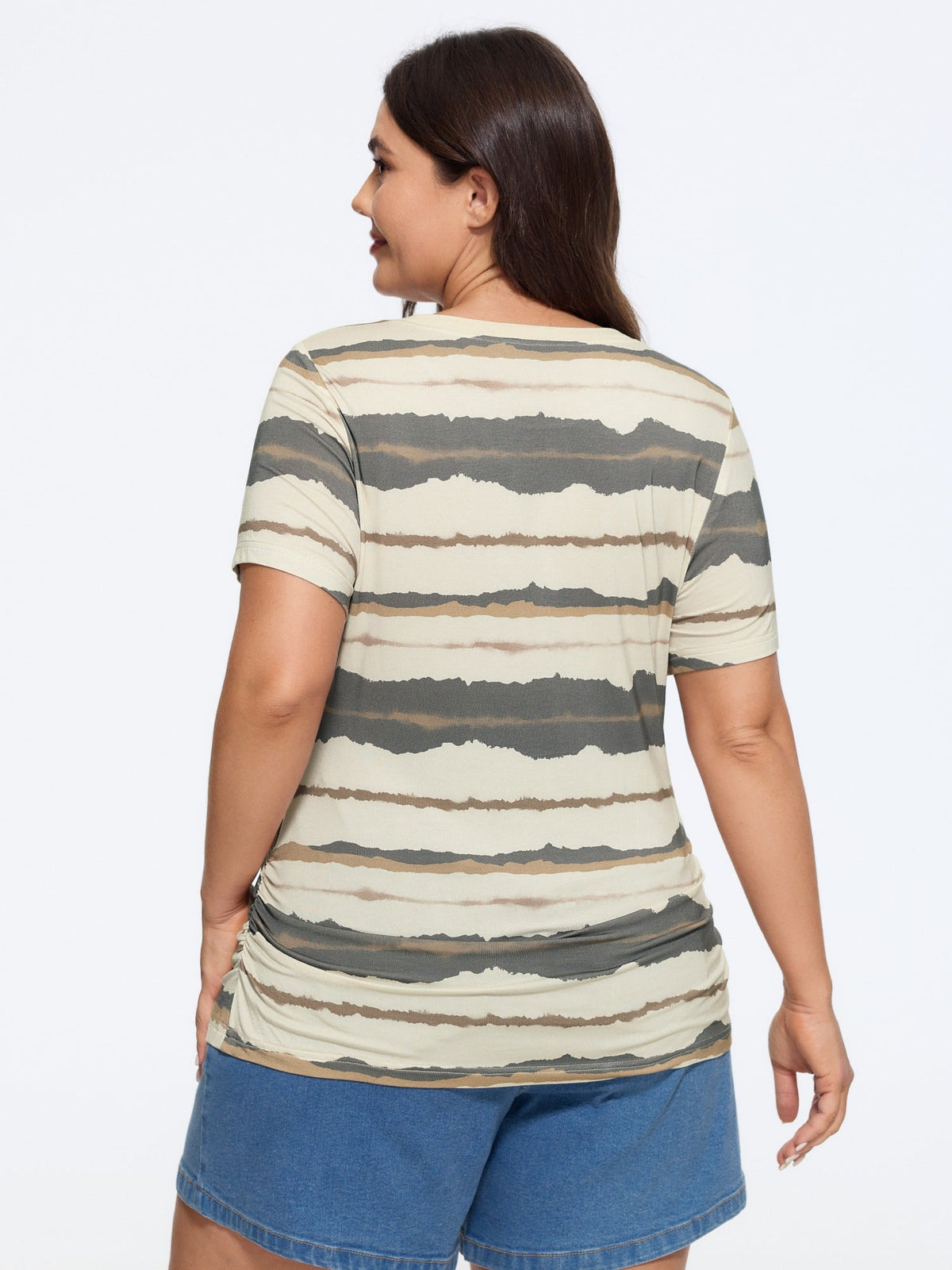 Supersoft Crew Neck Tie‑Dye Striped T‑Shirt