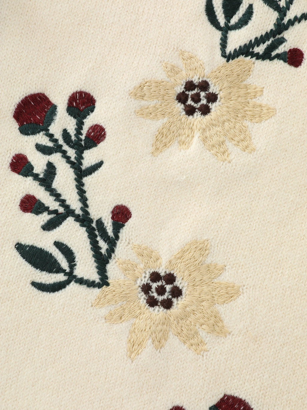 Floral Embroidery Contrast Trim Tie Front Cardigan
