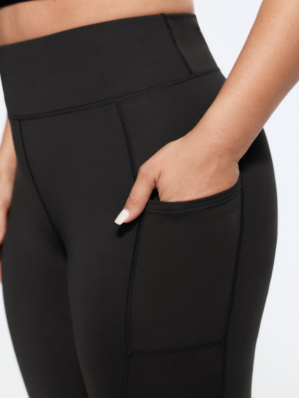 Stretch Mesh Panel Side Pocket Yoga Leggings