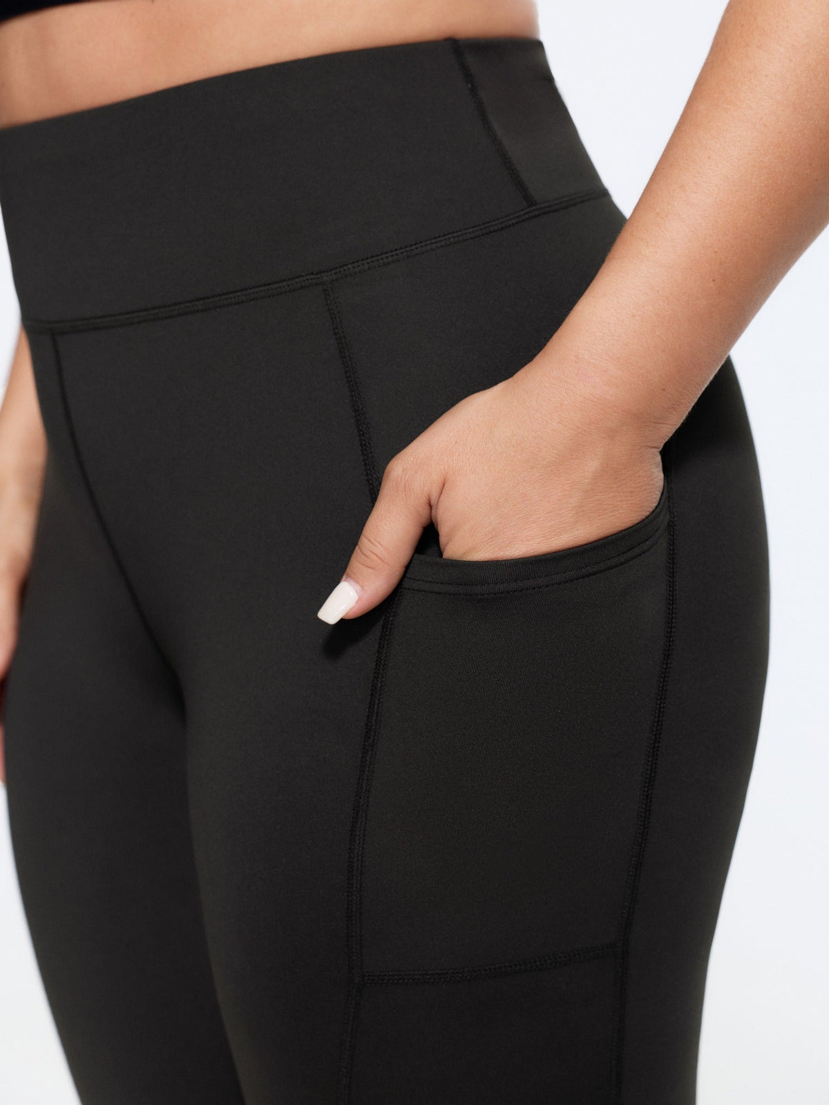 Stretch Mesh Panel Side Pocket Yoga Leggings