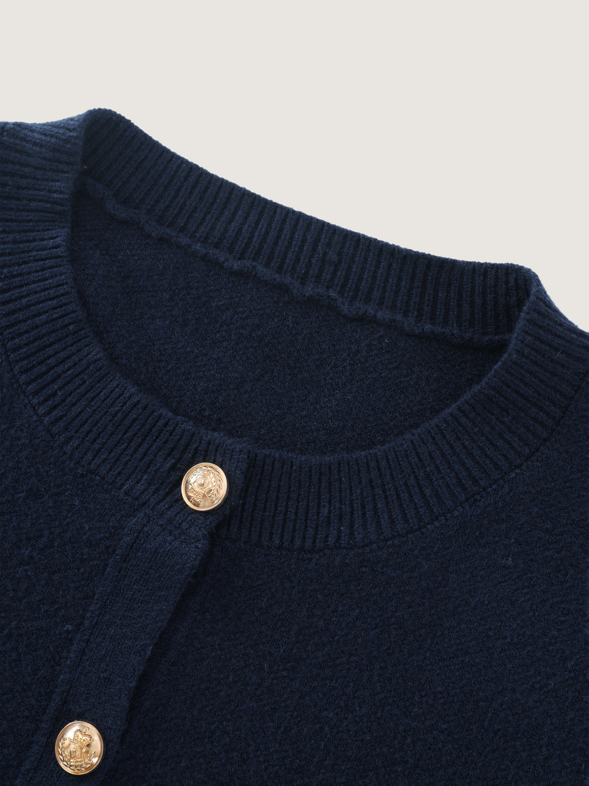 Supersoft Crew Neck Gold Button Front Sweater Vest